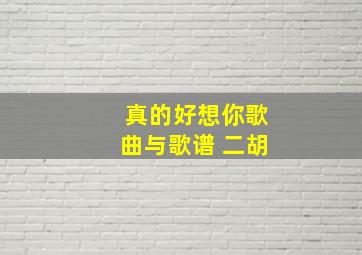 真的好想你歌曲与歌谱 二胡